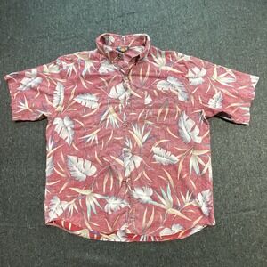 Vintage 1970's Hawaii Blues Honolulu Print Floral Beach Relax Shirt Sz XL